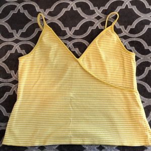 Yellow Stripped Crop Top